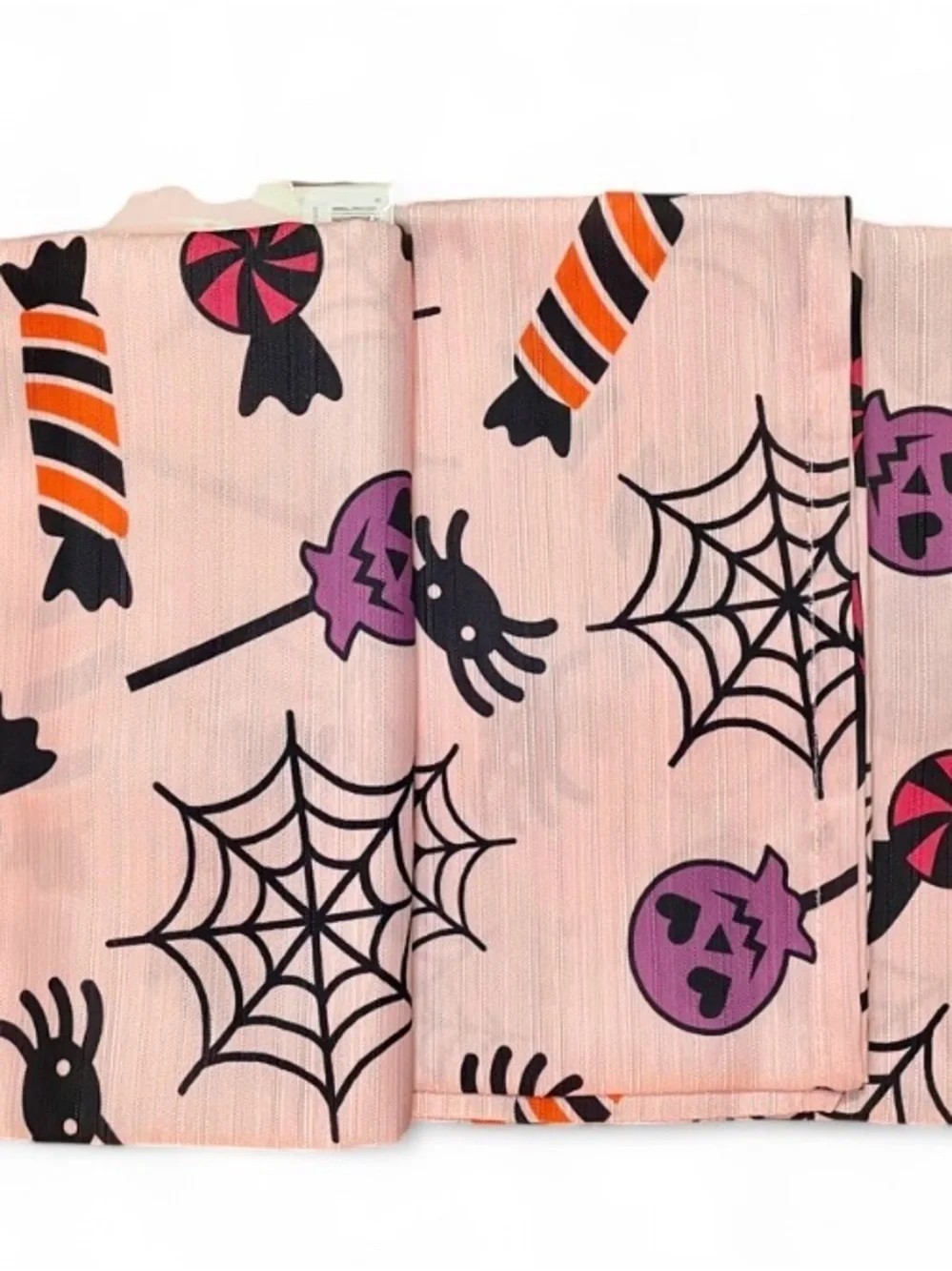 NWT Betsey Johnson Pink Halloween Spooky Spider & Candy Shower Curtain Set